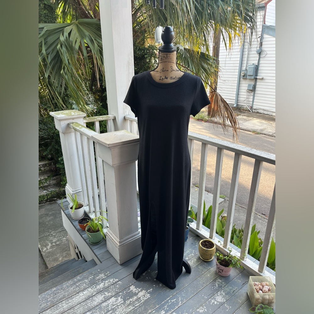 Black Fleece Maxi Dress